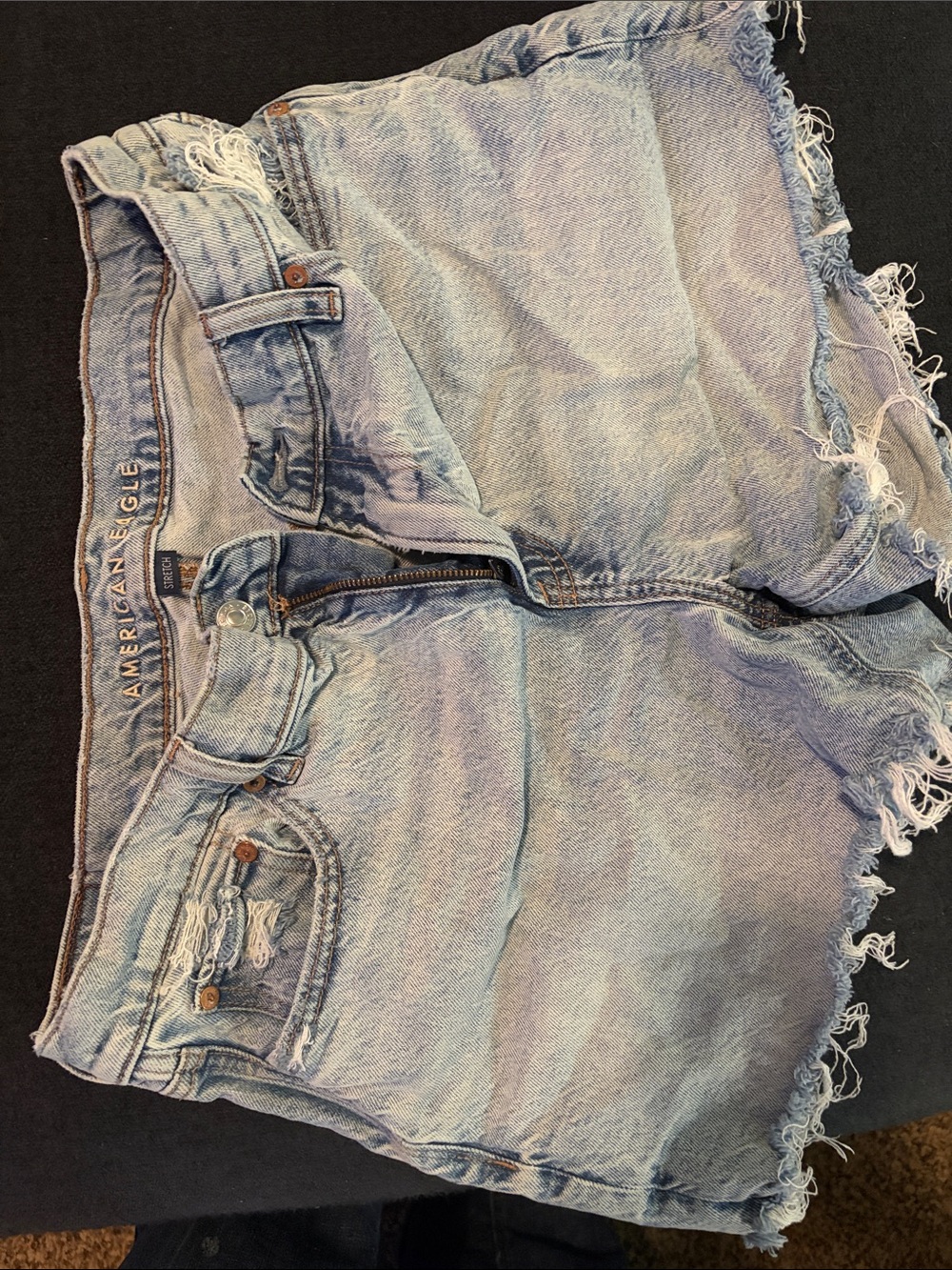 American Eagle Outfitters Light Blue Distressed Denim Cutoff Shorts
